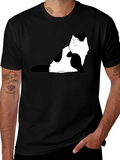 Unique Cat Portrait Black T-Shirt