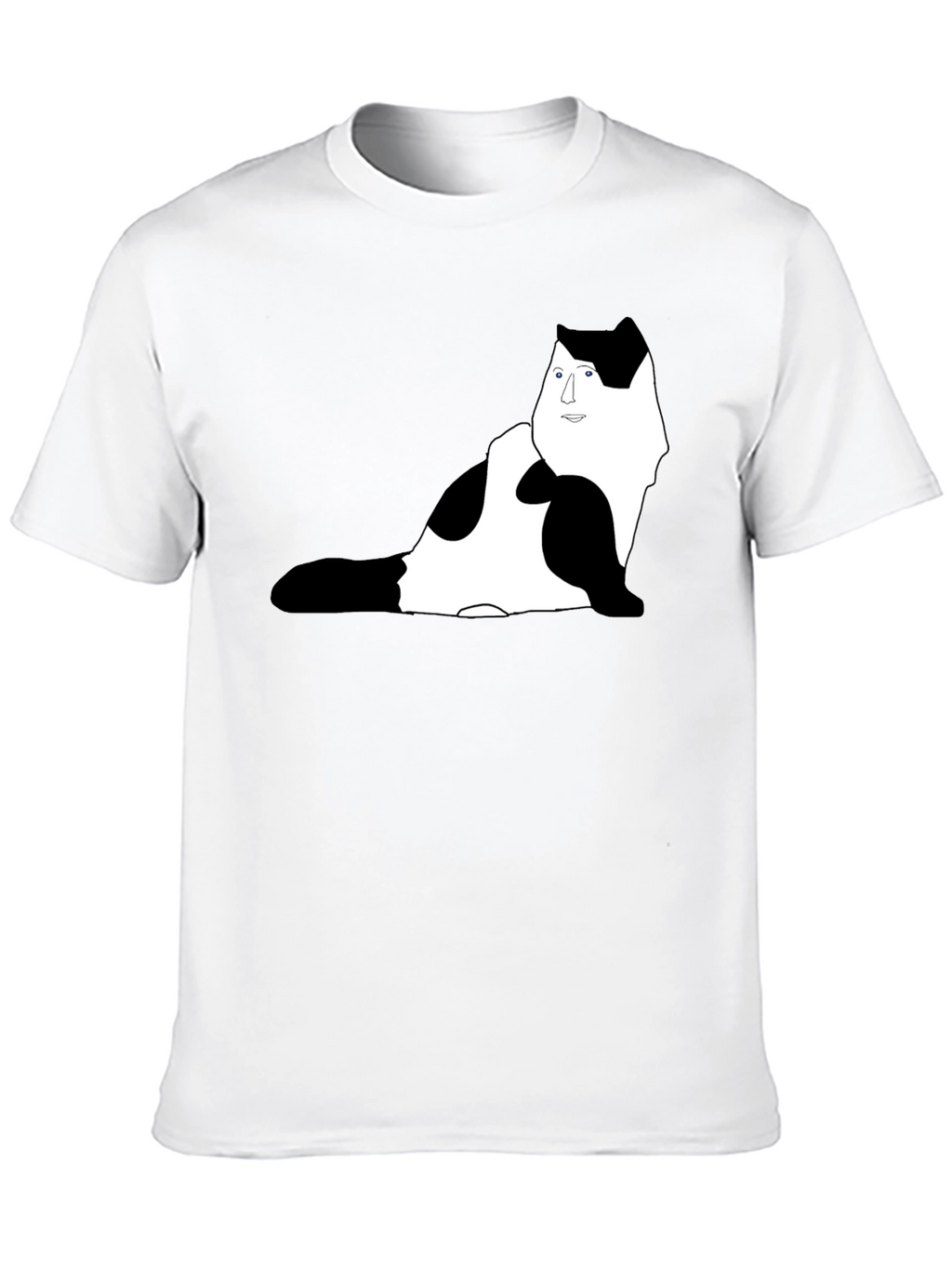 Unique Cat Portrait Black T-Shirt