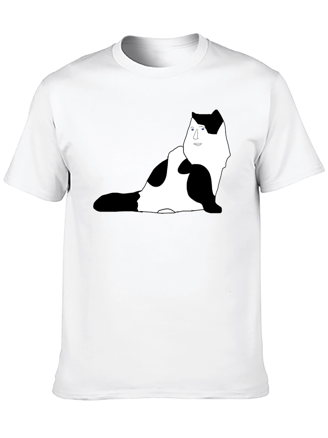 Unique Cat Portrait Black T-Shirt