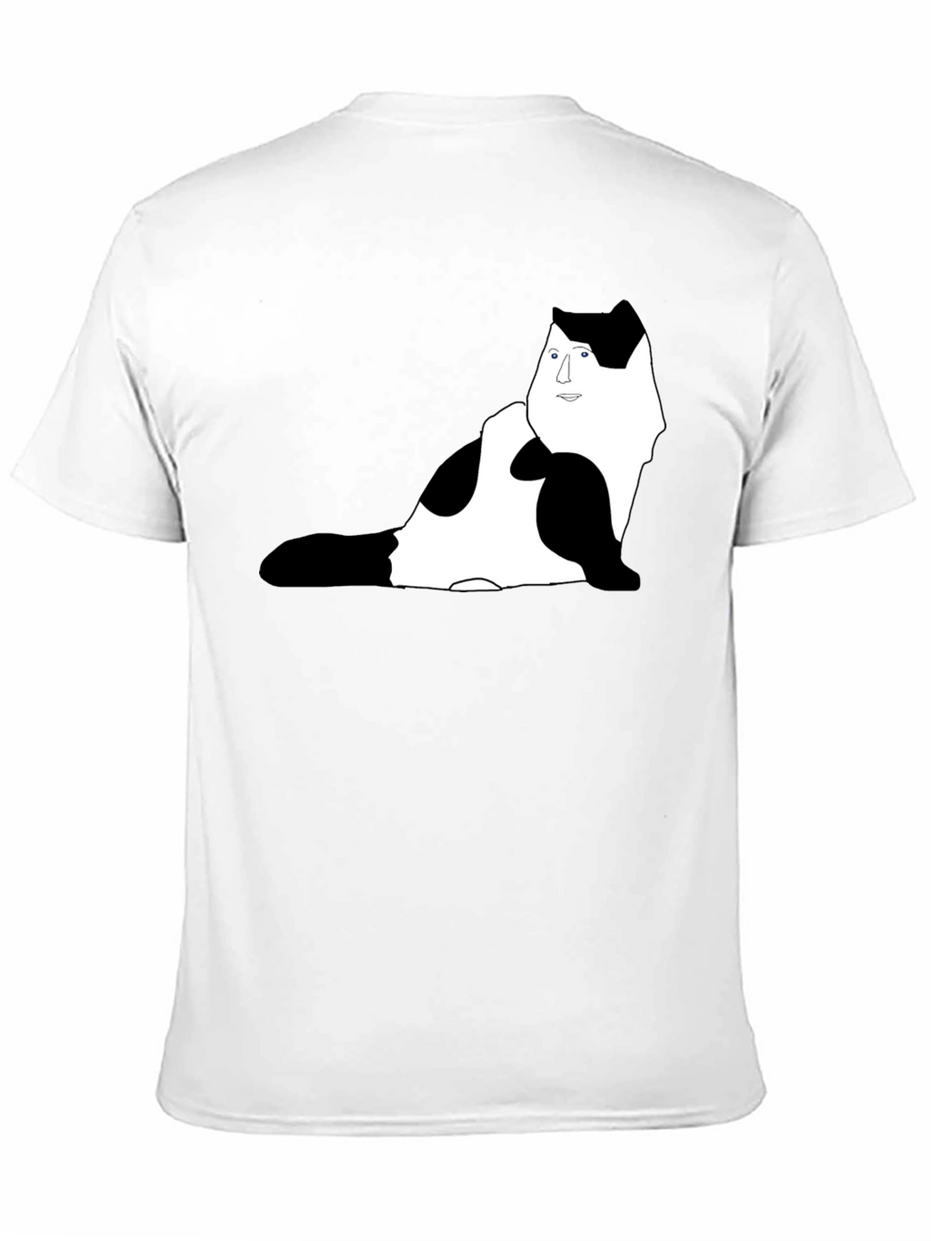 Unique Cat Portrait Black T-Shirt