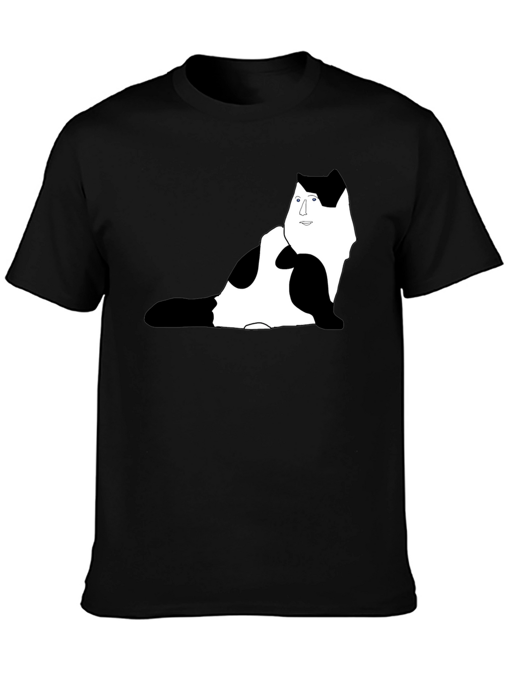 Unique Cat Portrait Black T-Shirt