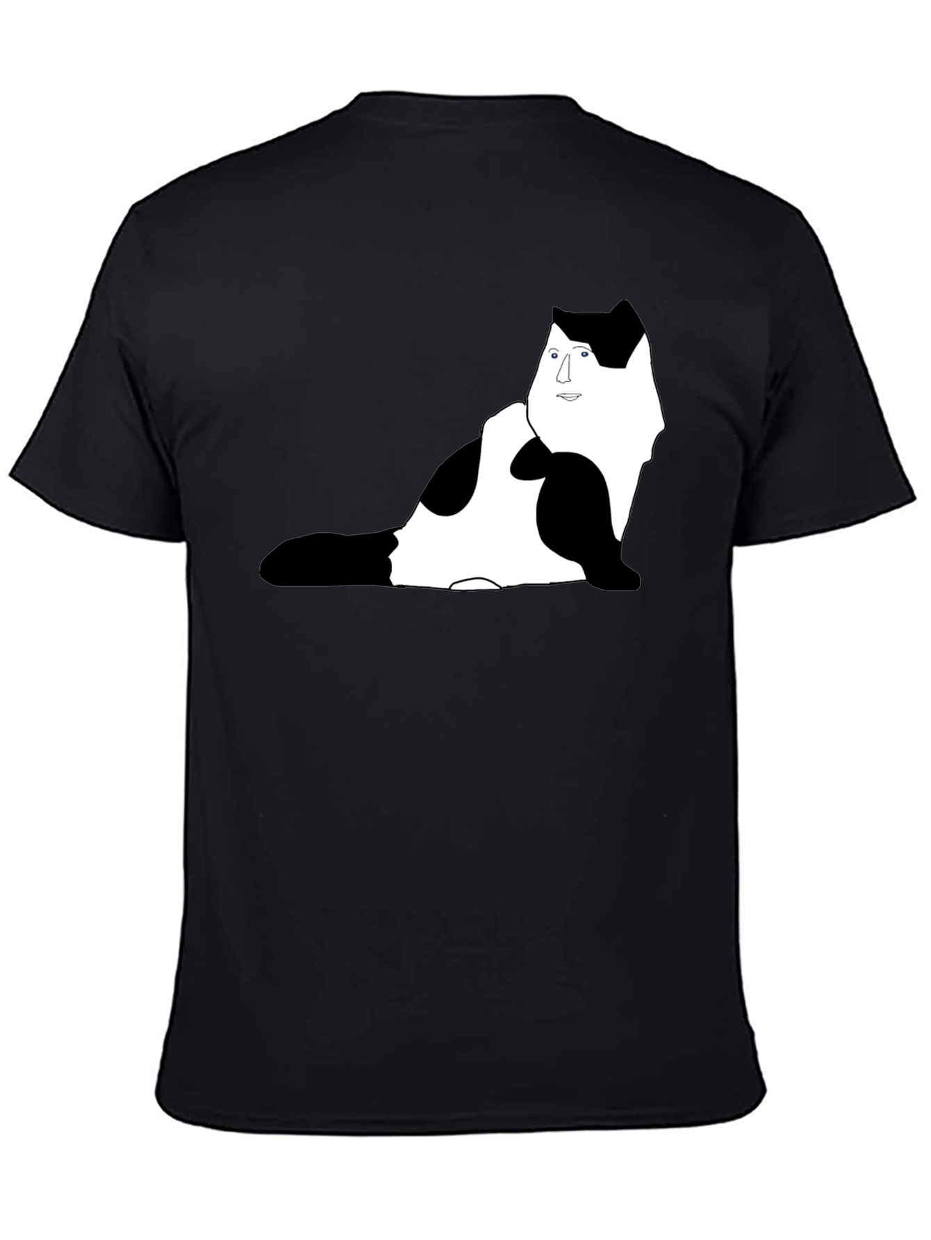 Unique Cat Portrait Black T-Shirt
