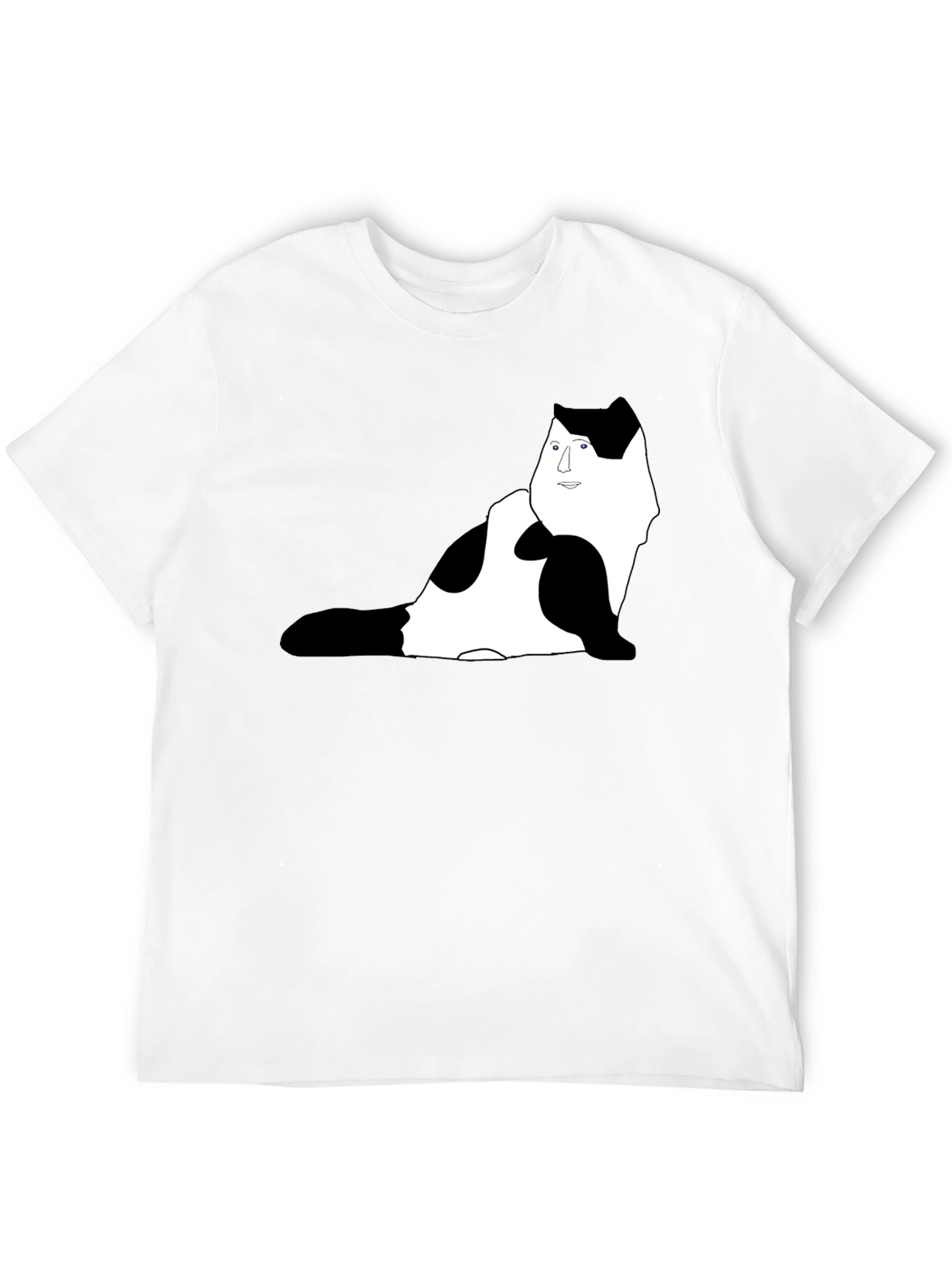 Unique Cat Portrait Black T-Shirt