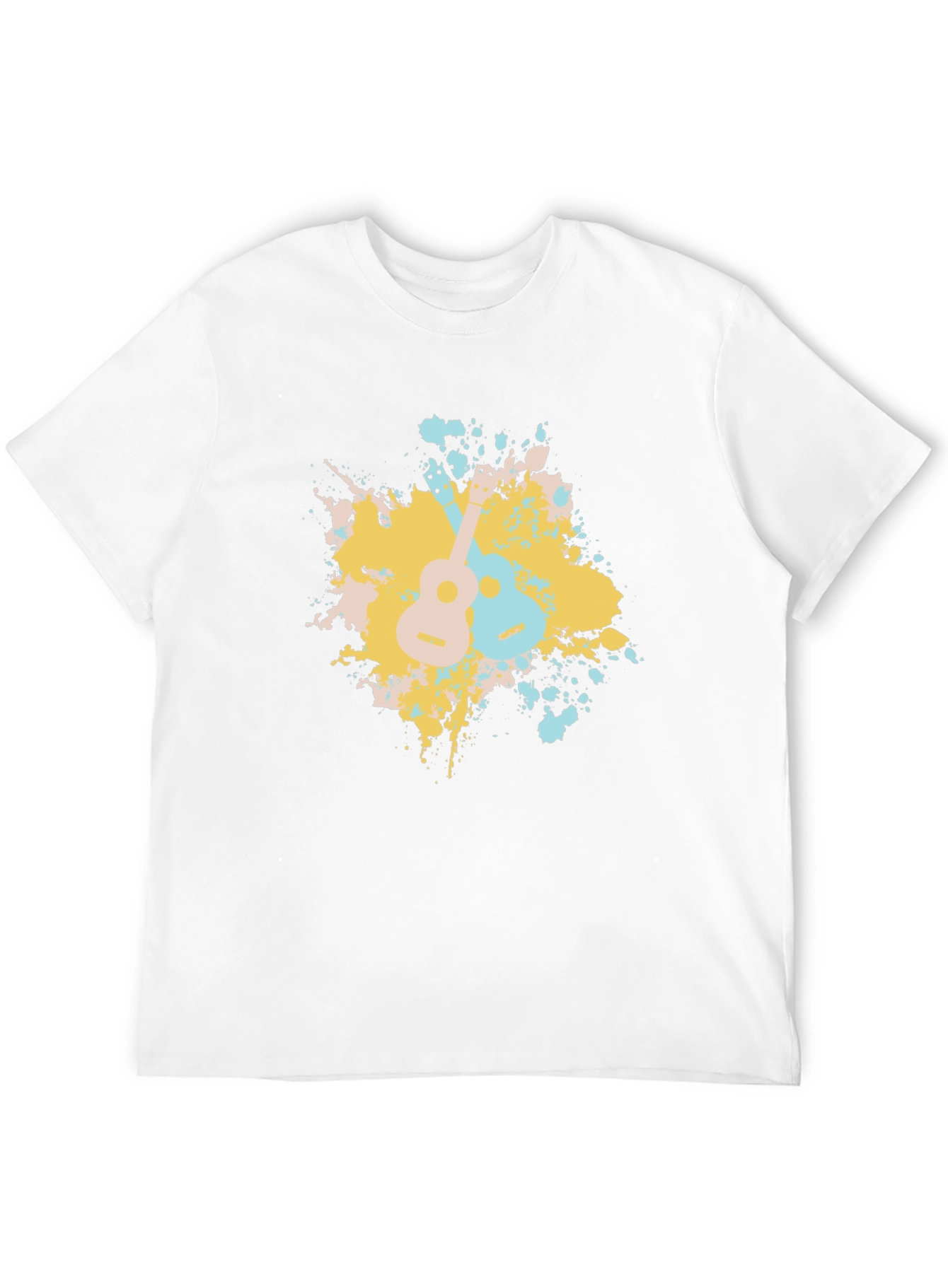 Ukulele Splash Graphic Tee - Black Cotton T-Shirt