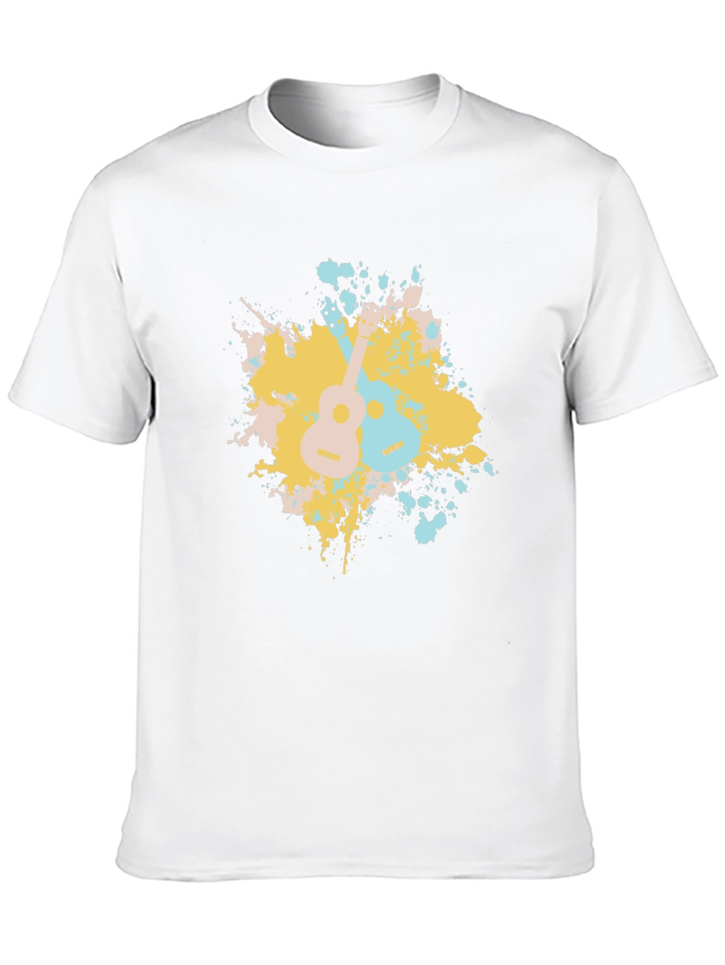 Ukulele Splash Graphic Tee - Black Cotton T-Shirt
