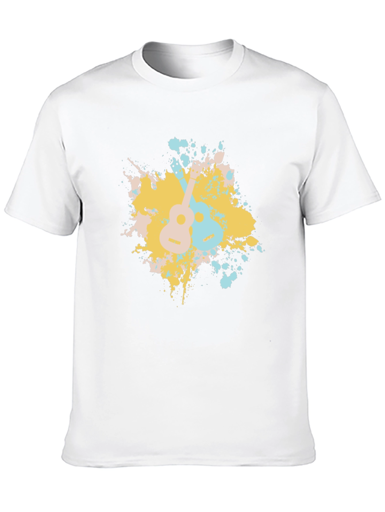Ukulele Splash Graphic Tee - Black Cotton T-Shirt