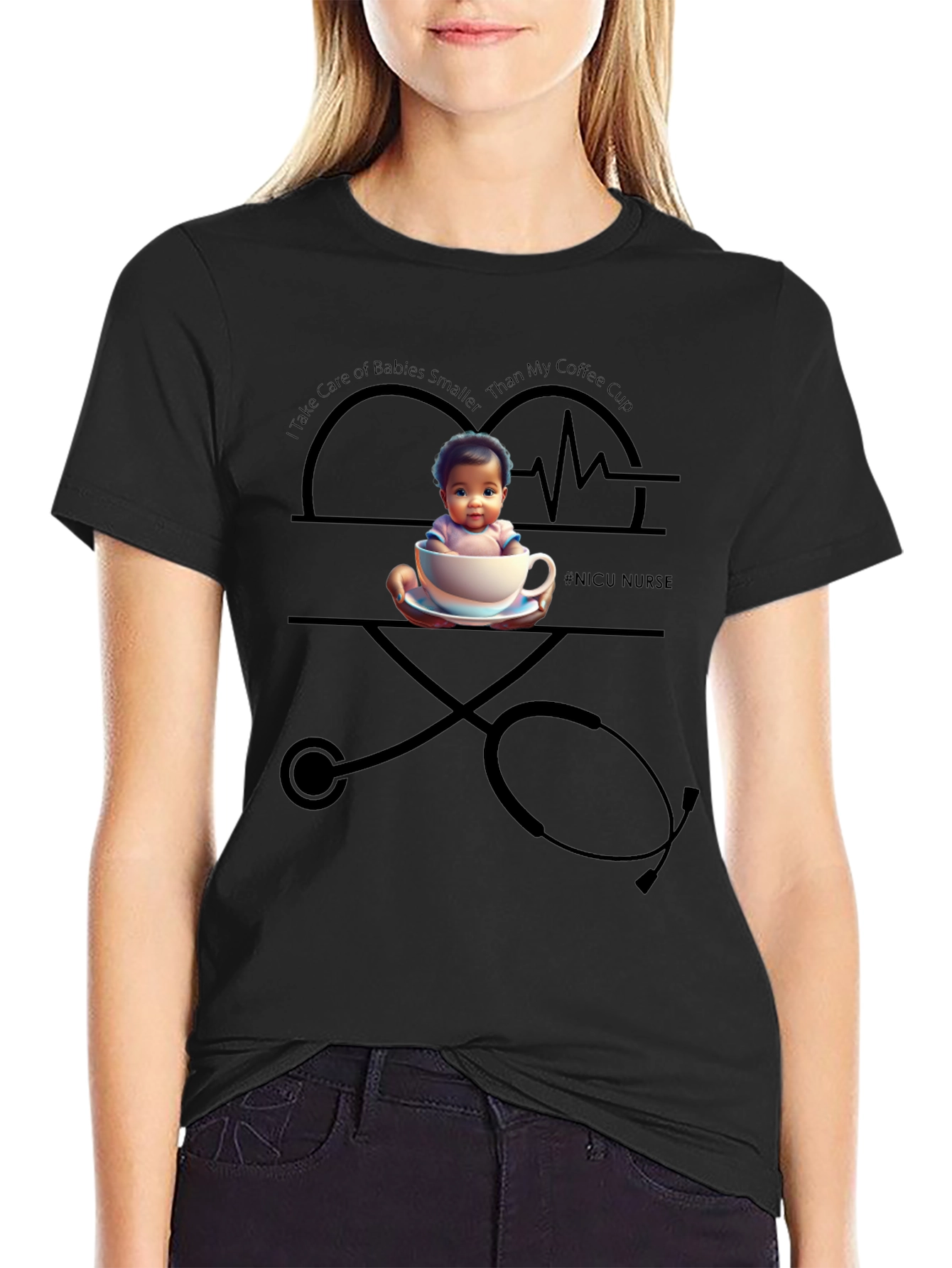 NICU Nurse T-Shirt - Babies Smaller Than My Coffee Cup