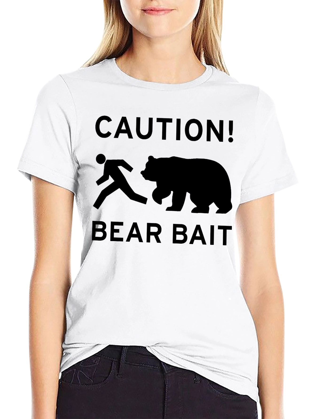 Caution Bear Bait Graphic T-Shirt