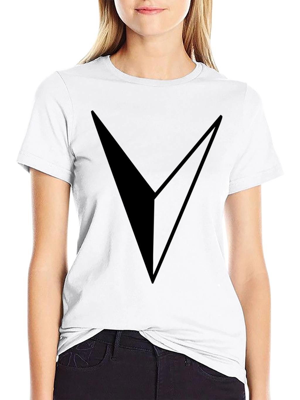 Bold V Graphic Black T-Shirt