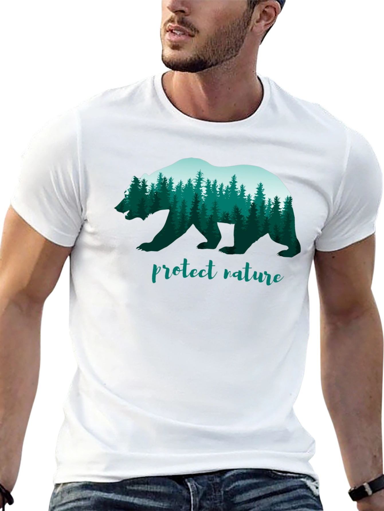 Protect Nature Bear Graphic T-Shirt