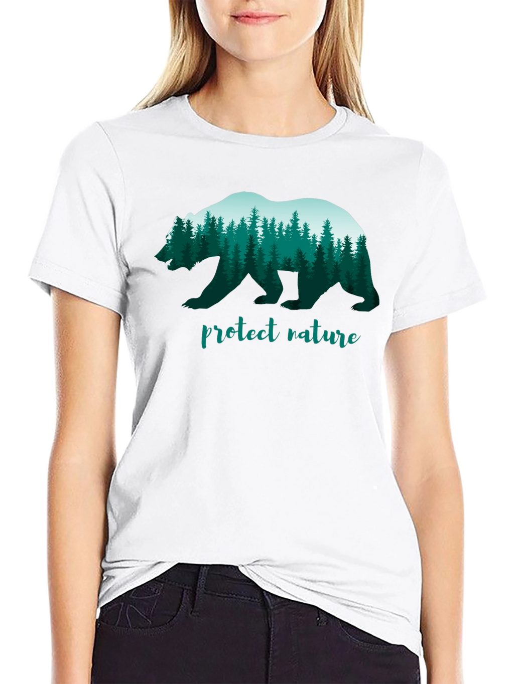 Protect Nature Bear Graphic T-Shirt
