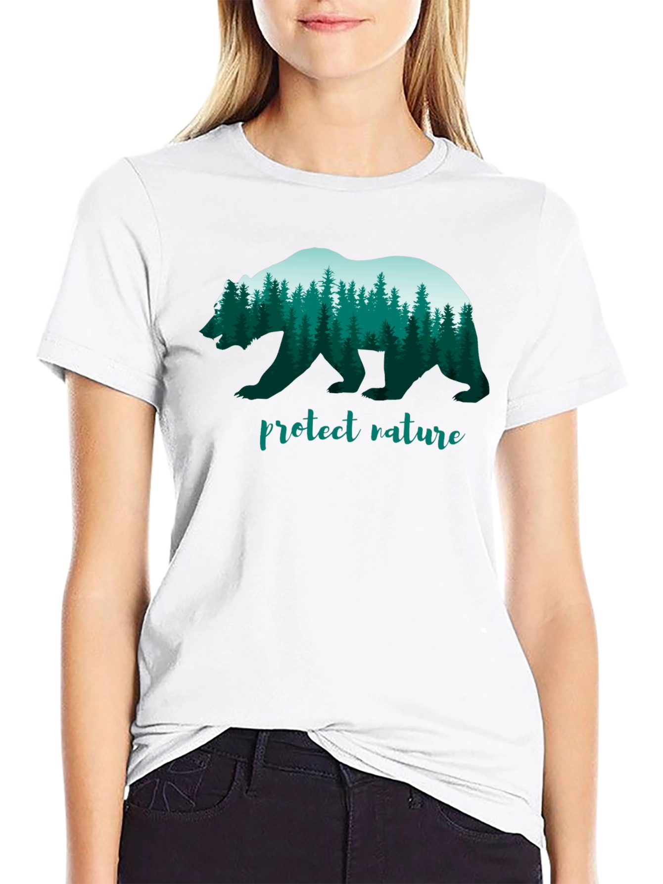Protect Nature Bear Graphic T-Shirt