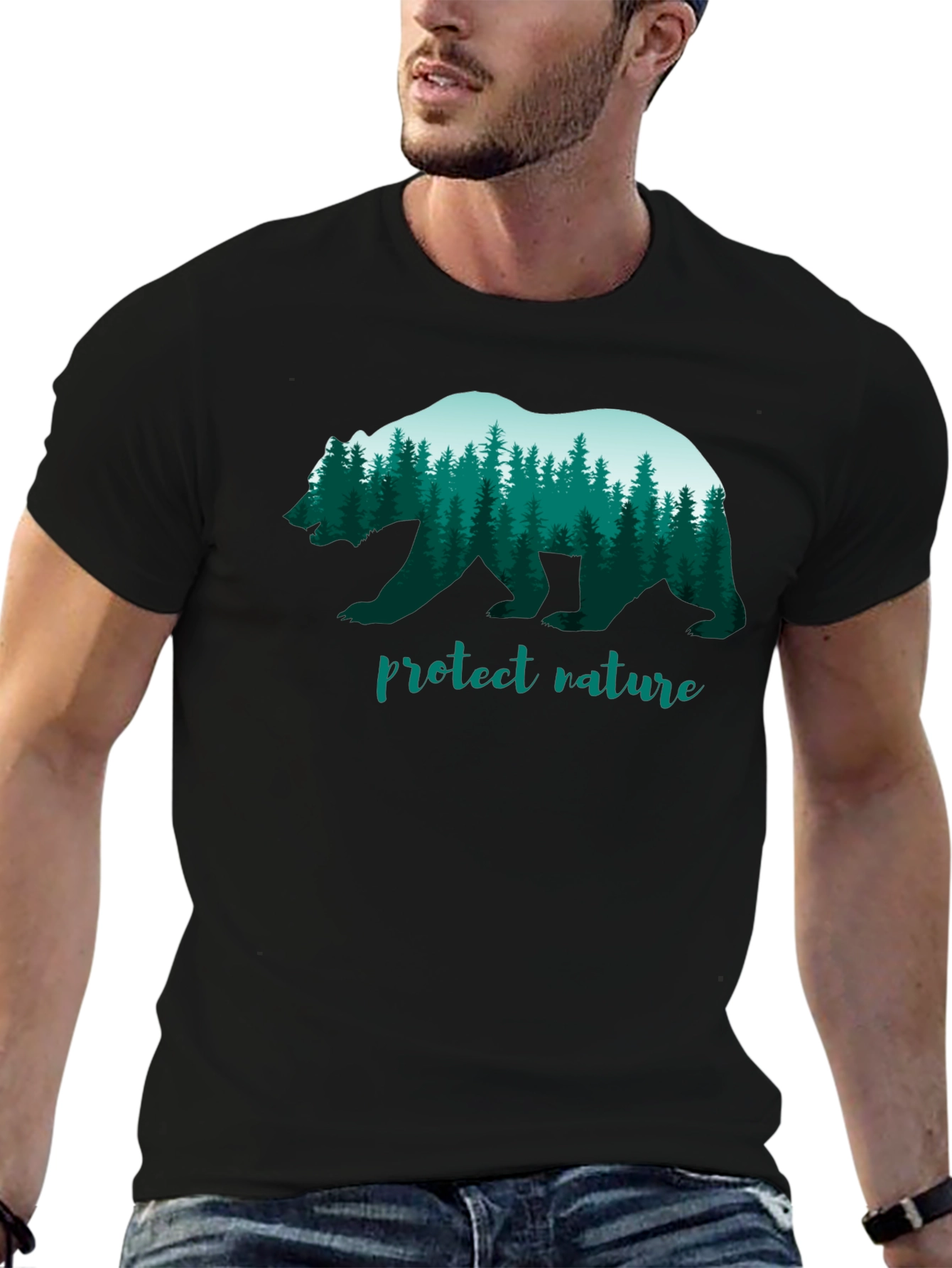 Protect Nature Bear Graphic T-Shirt