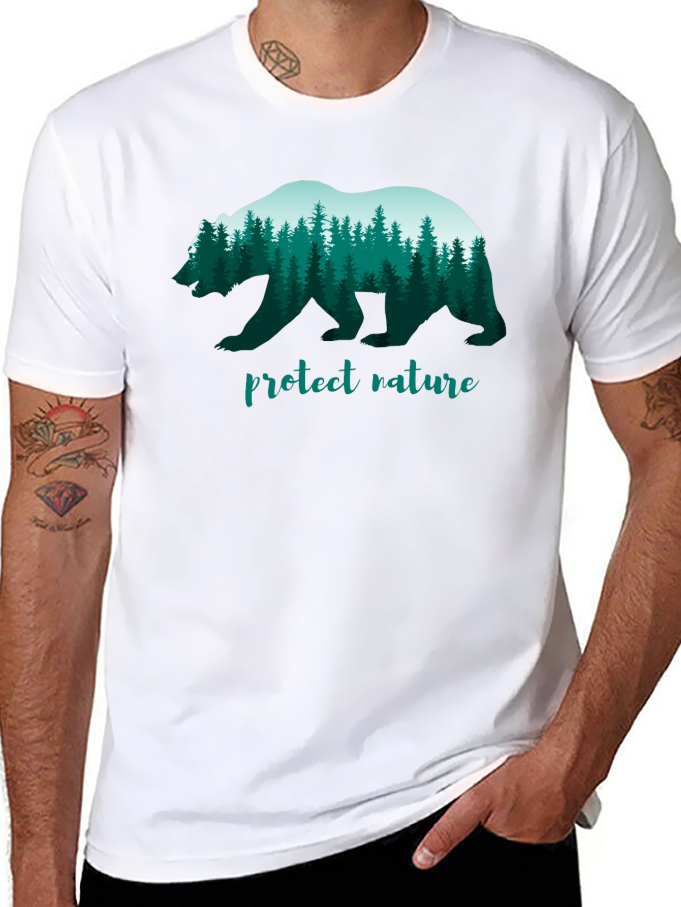Protect Nature Bear Graphic T-Shirt