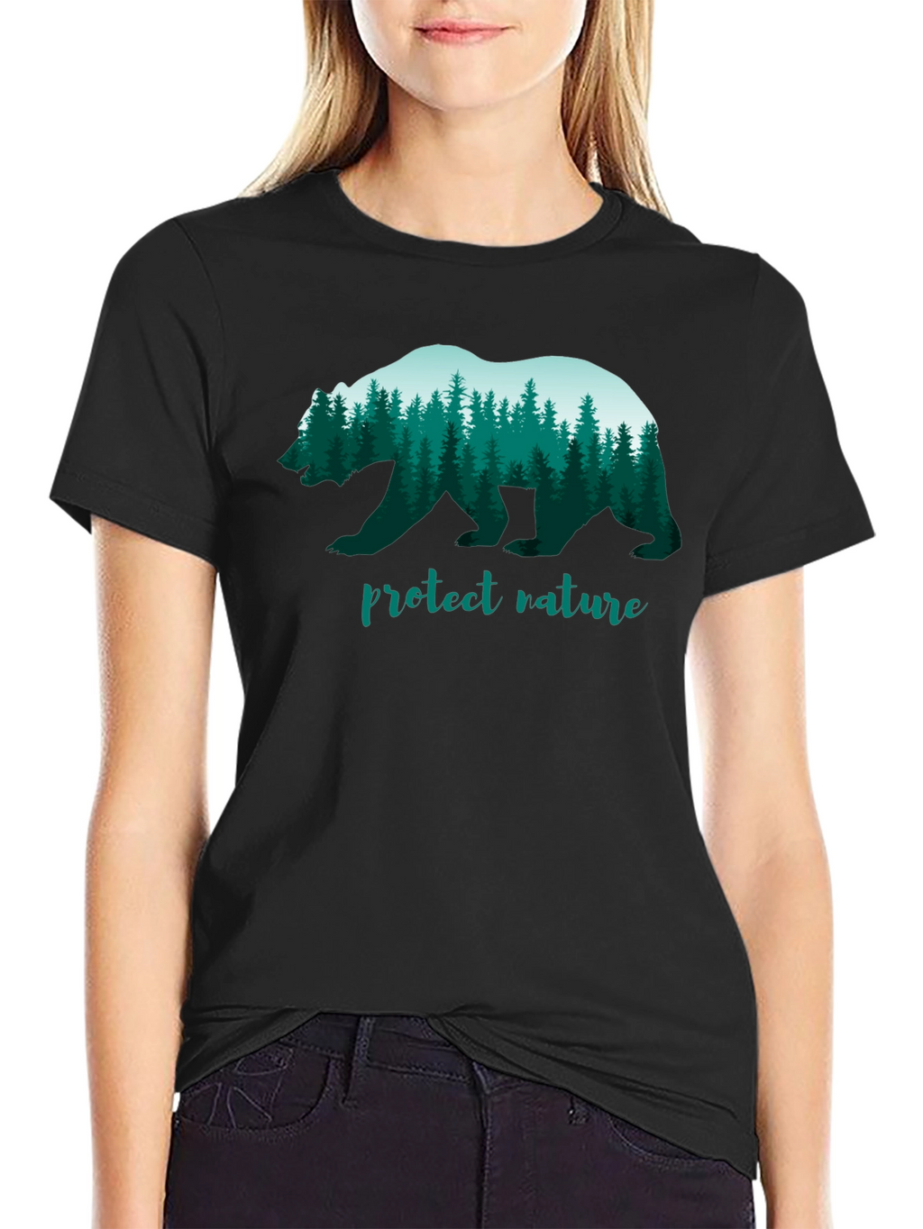 Protect Nature Bear Graphic T-Shirt