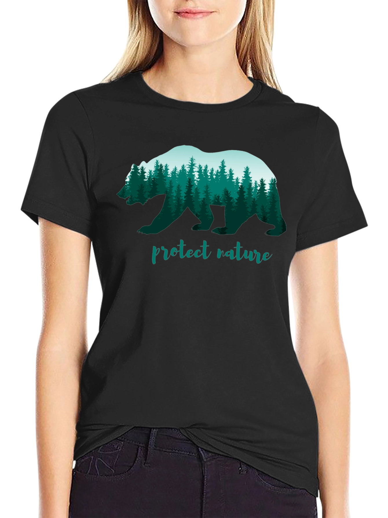 Protect Nature Bear Graphic T-Shirt
