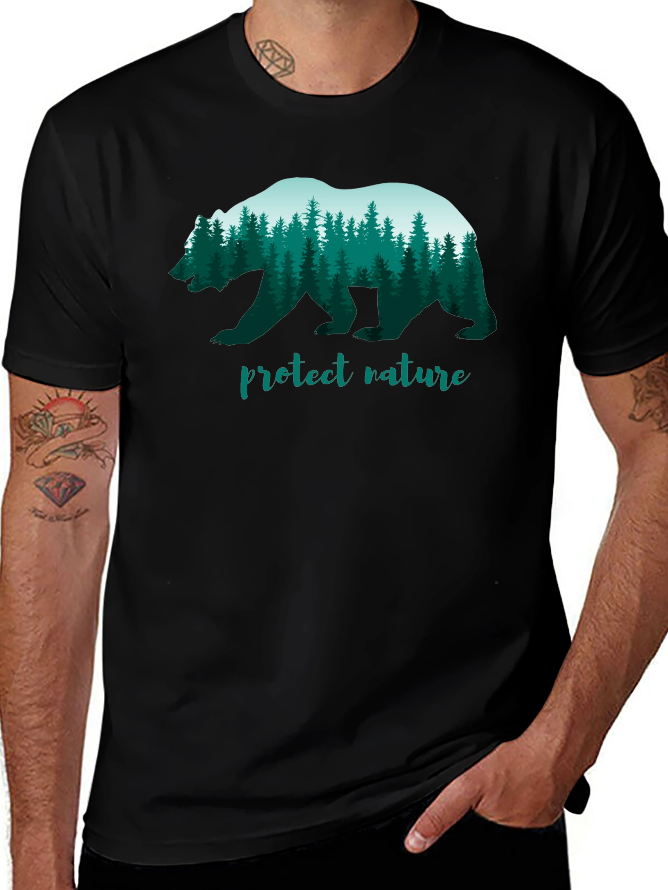Protect Nature Bear Graphic T-Shirt