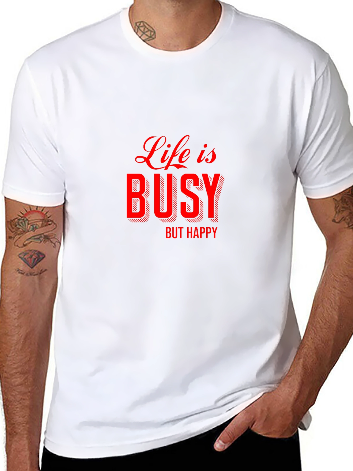 Life is Busy But Happy Graphic Tee
