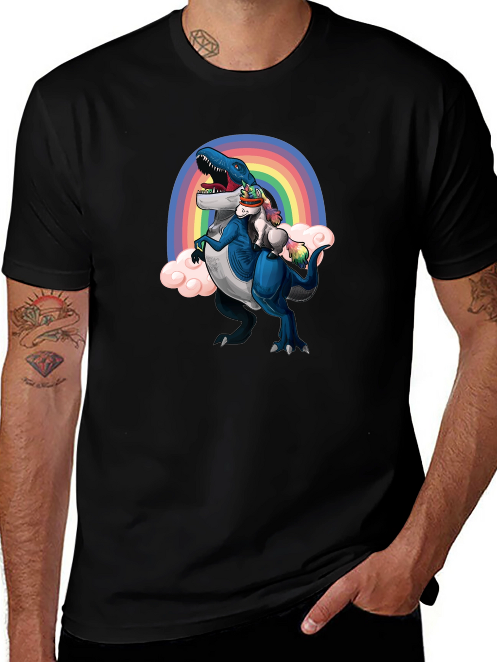 Dino & Unicorn Rainbow T-Shirt