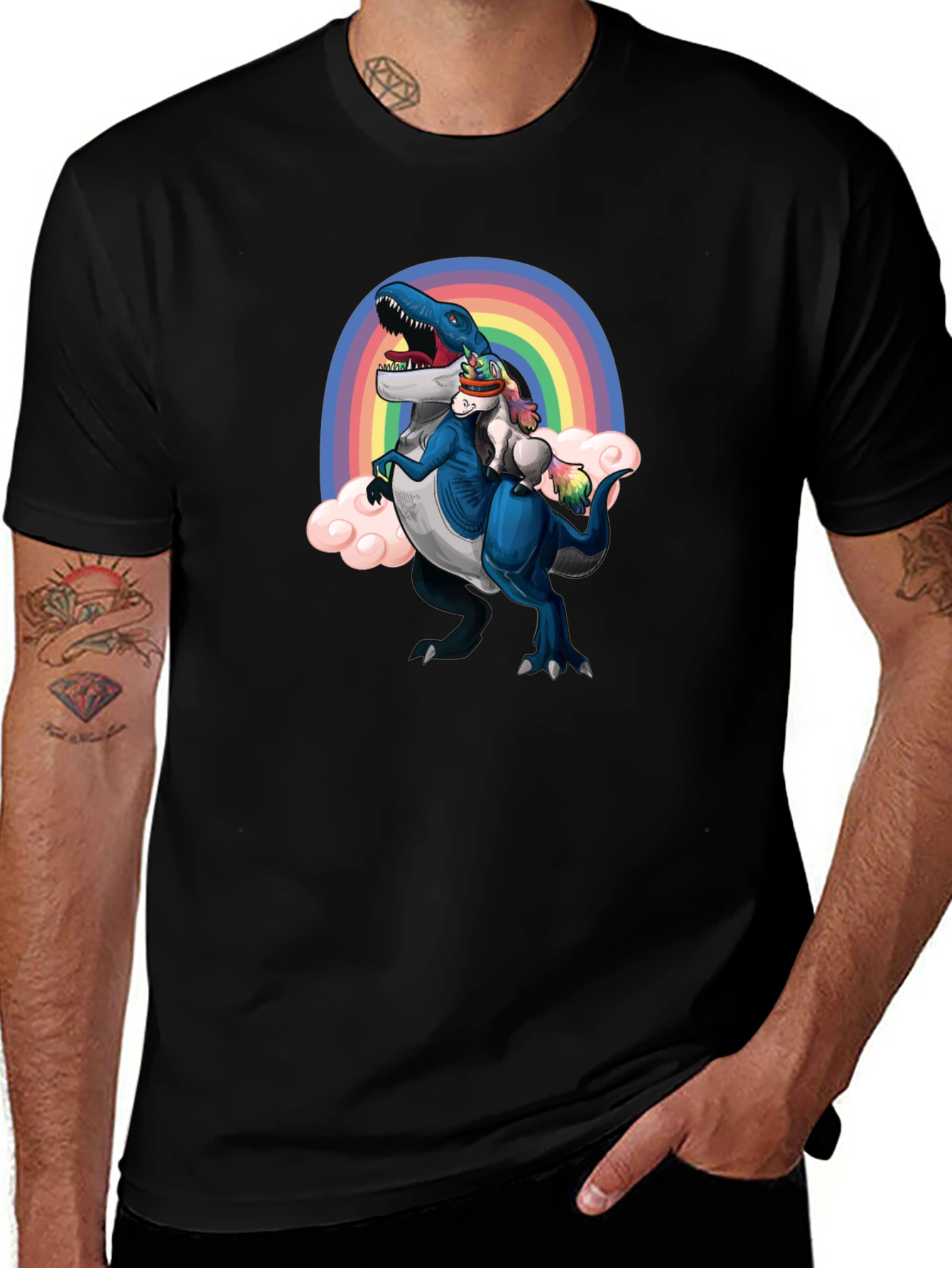 Dino & Unicorn Rainbow T-Shirt