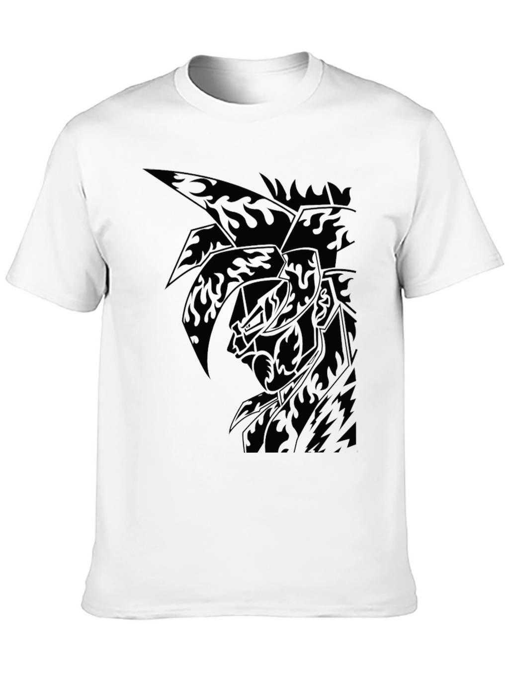 Mens Black Graphic Tee - Anime Inspired Design