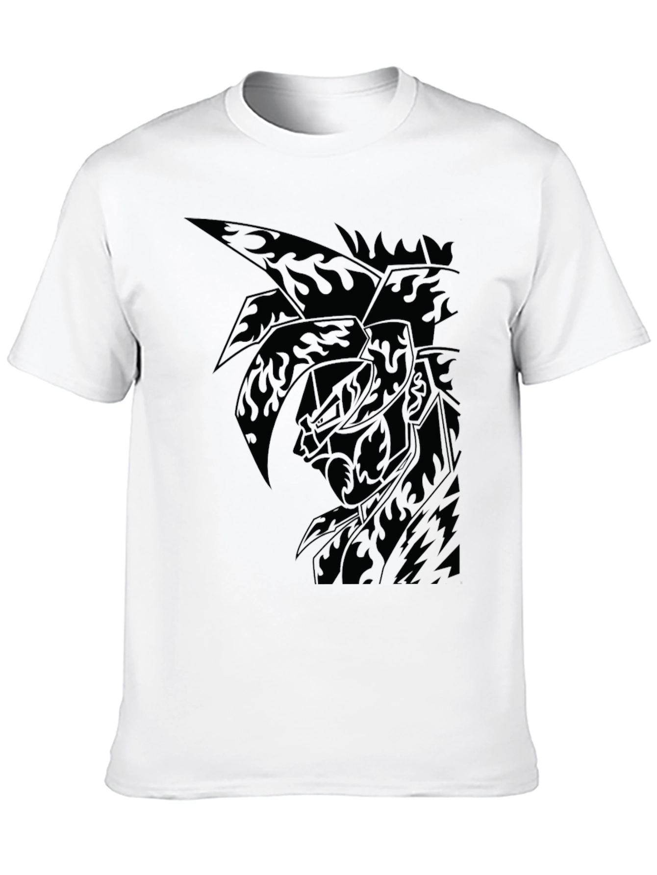 Mens Black Graphic Tee - Anime Inspired Design