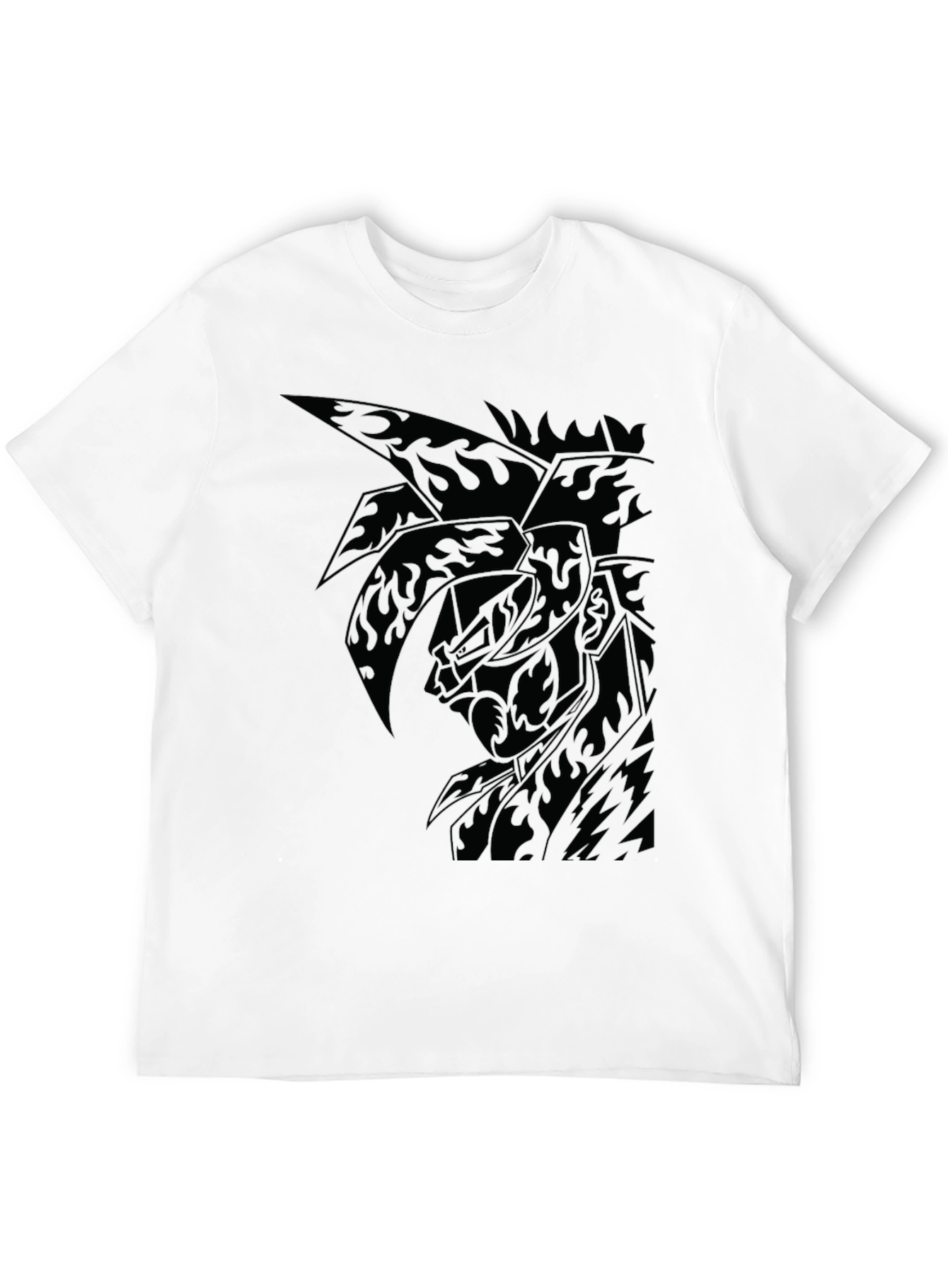 Mens Black Graphic Tee - Anime Inspired Design