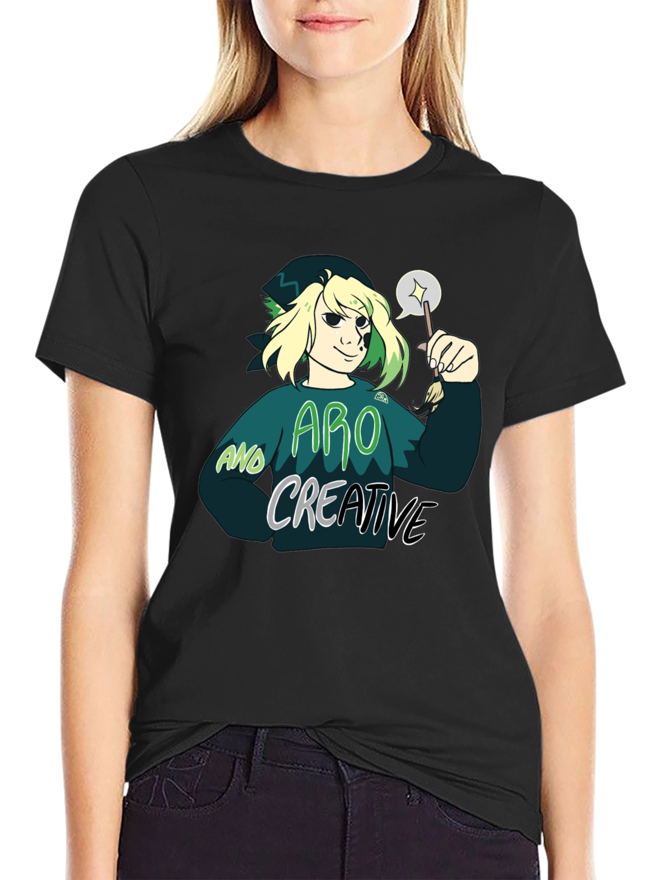 Aro and Creative Graphic T-Shirt