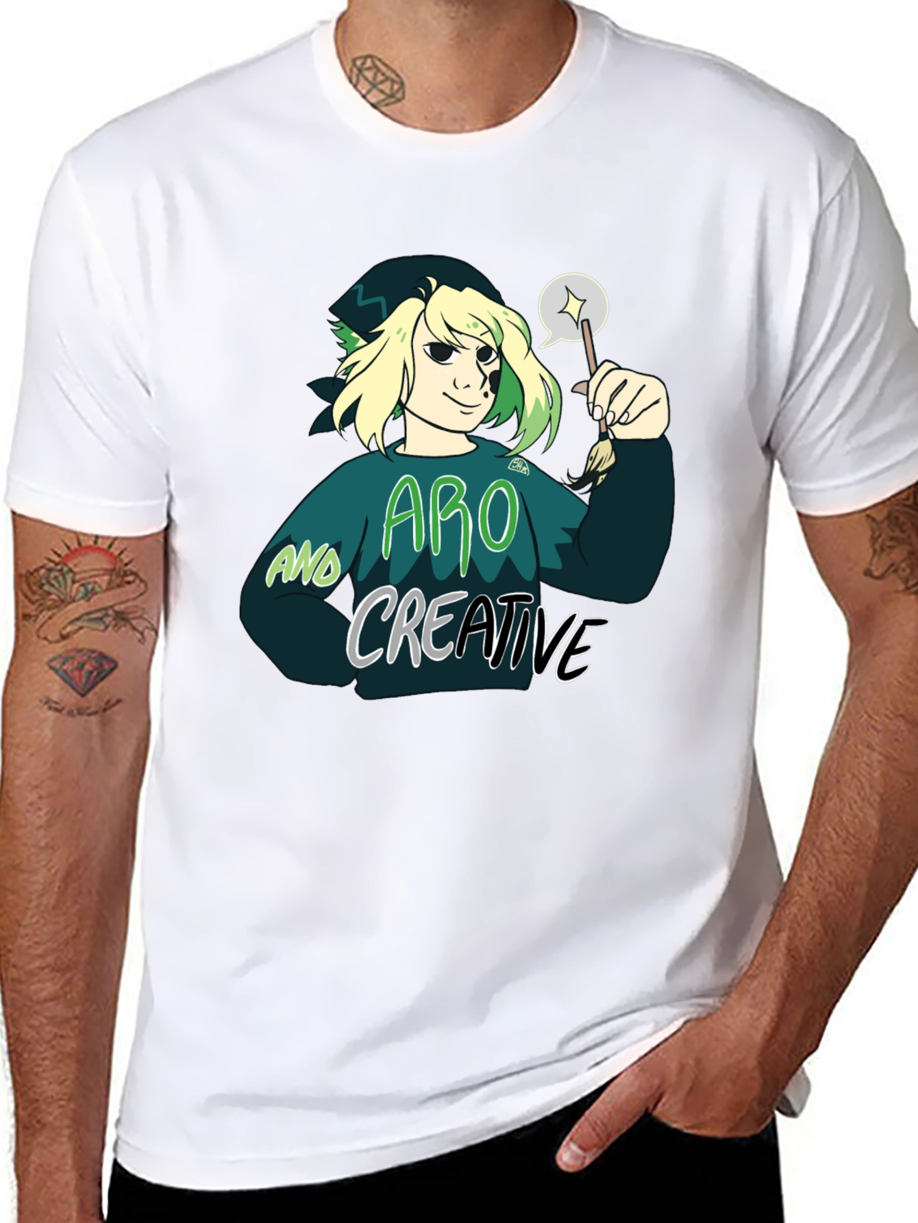 Aro and Creative Graphic T-Shirt