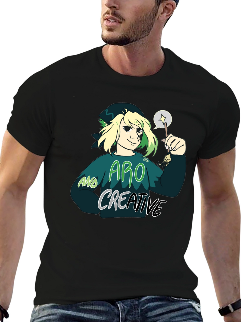 Aro and Creative Graphic T-Shirt