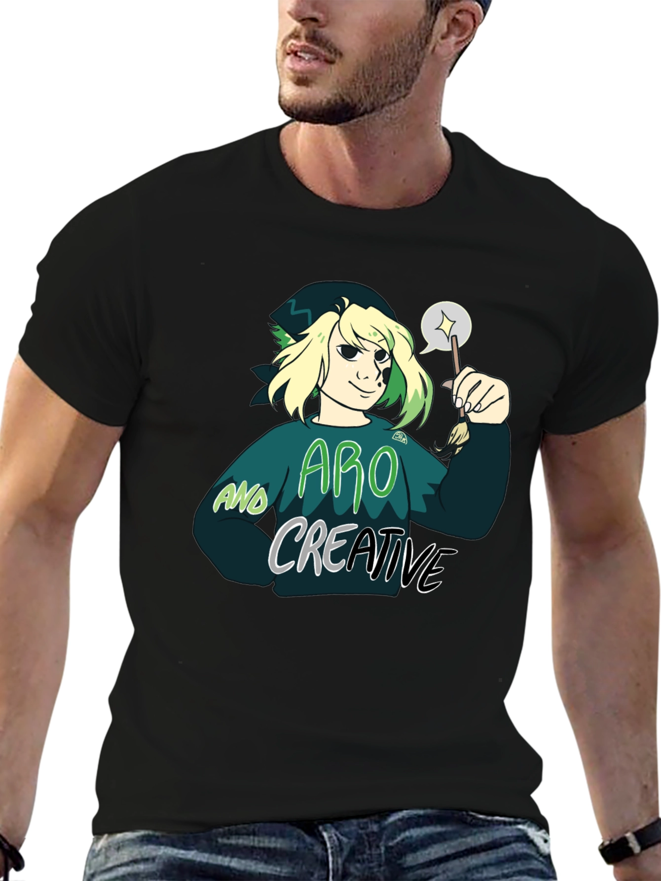 Aro and Creative Graphic T-Shirt