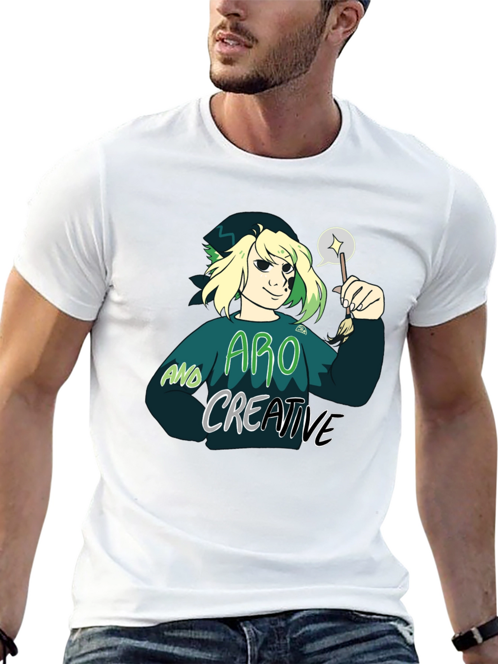 Aro and Creative Graphic T-Shirt