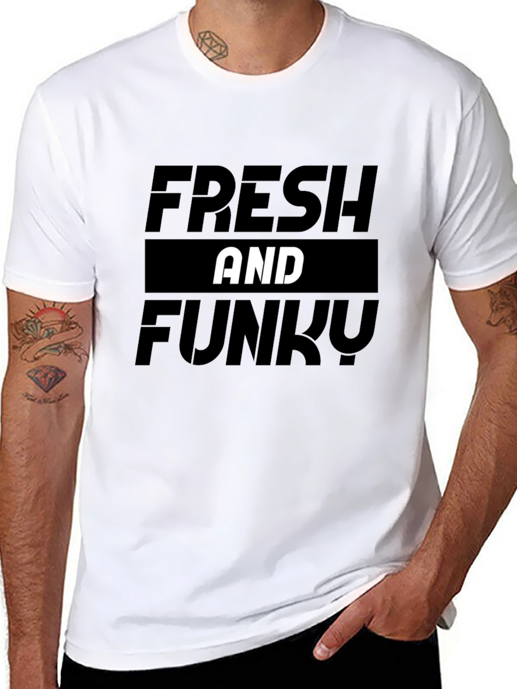 Fresh and Funky Graphic Tee - Stylish Black T-Shirt