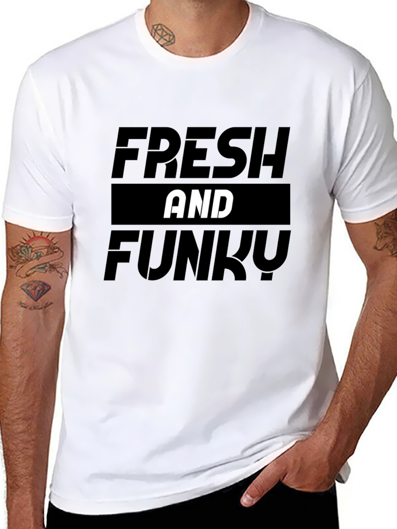 Fresh and Funky Graphic Tee - Stylish Black T-Shirt