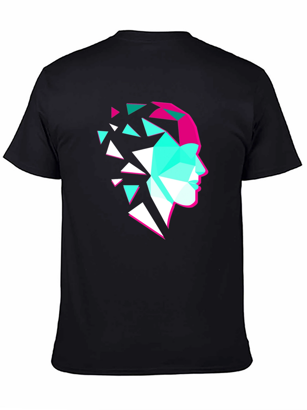 Geometric Face Graphic Tee - Modern Art Shirt