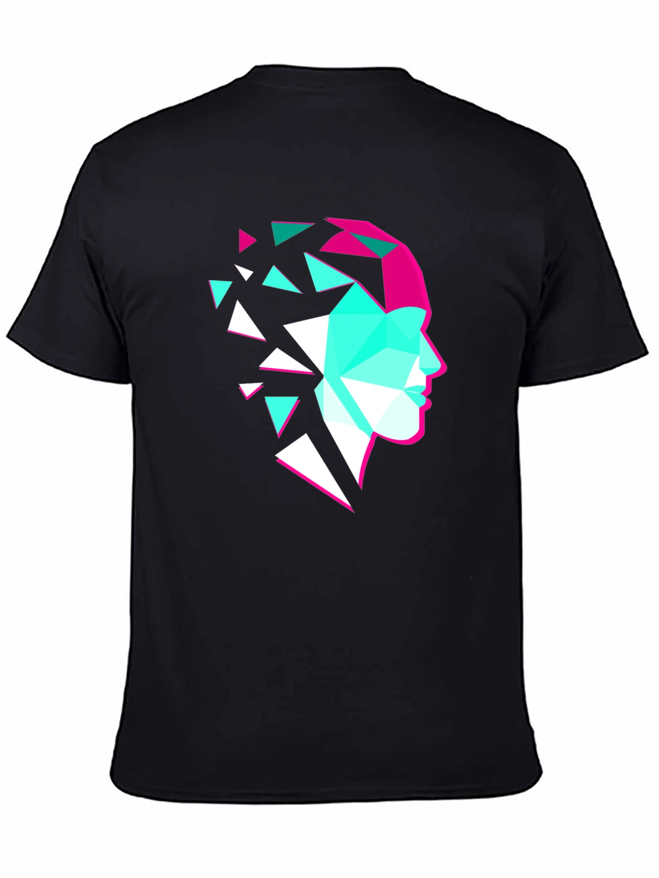 Geometric Face Graphic Tee - Modern Art Shirt