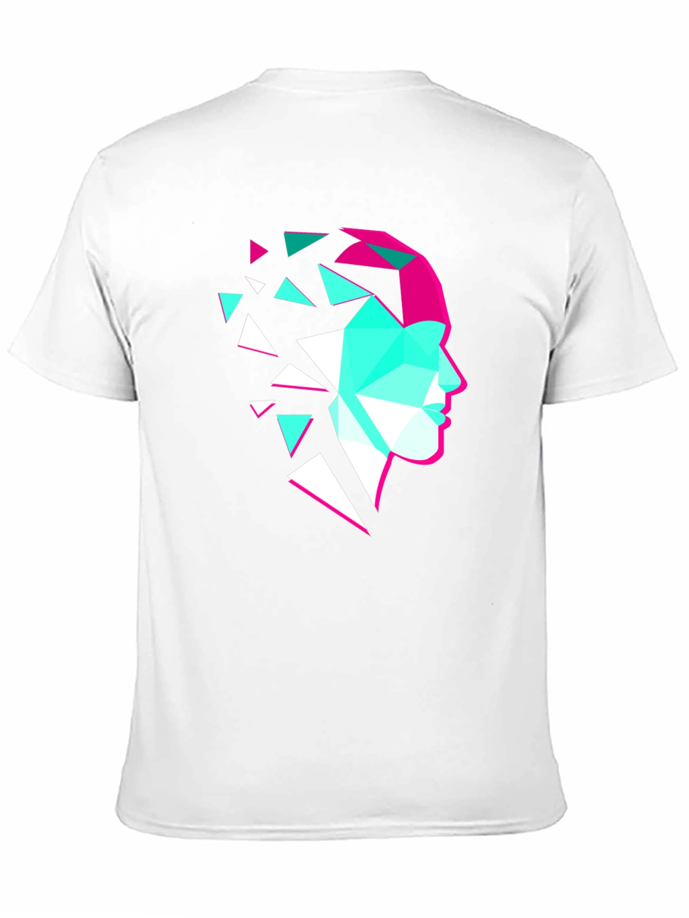 Geometric Face Graphic Tee - Modern Art Shirt