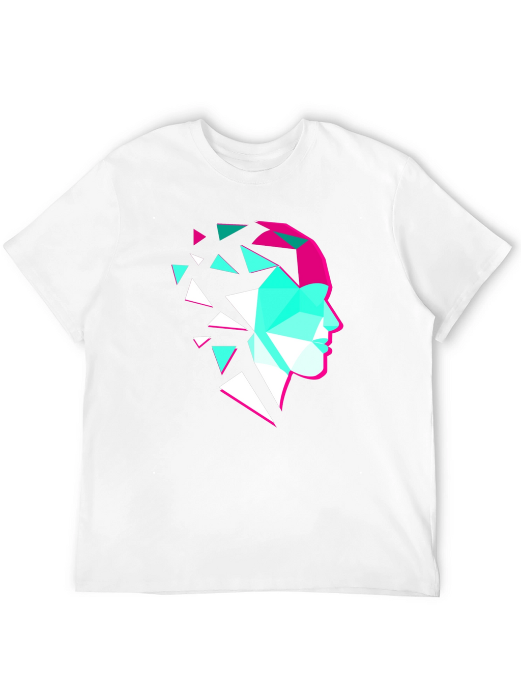 Geometric Face Graphic Tee - Modern Art Shirt