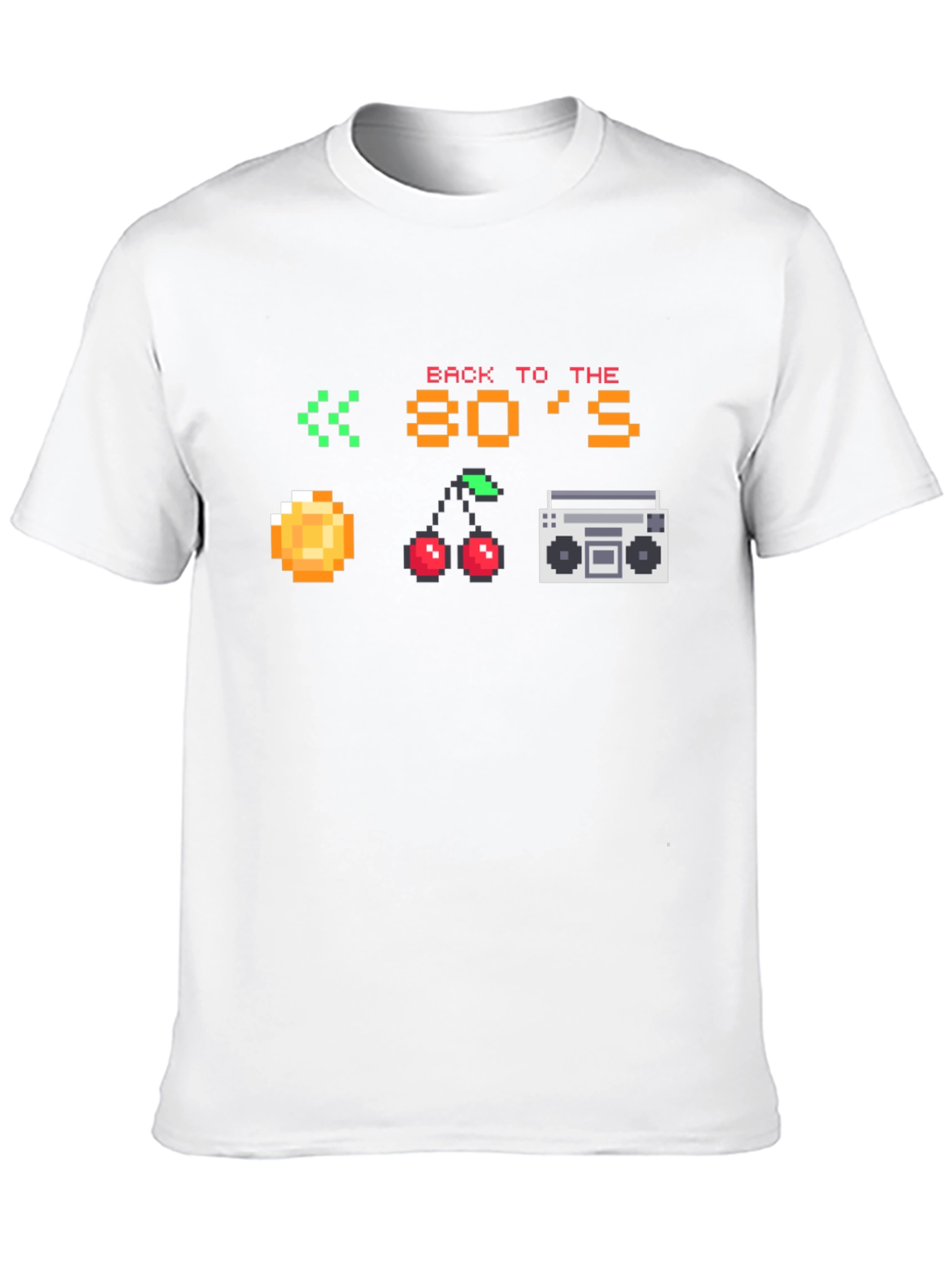 Retro 80s Pixel Art Black T-Shirt