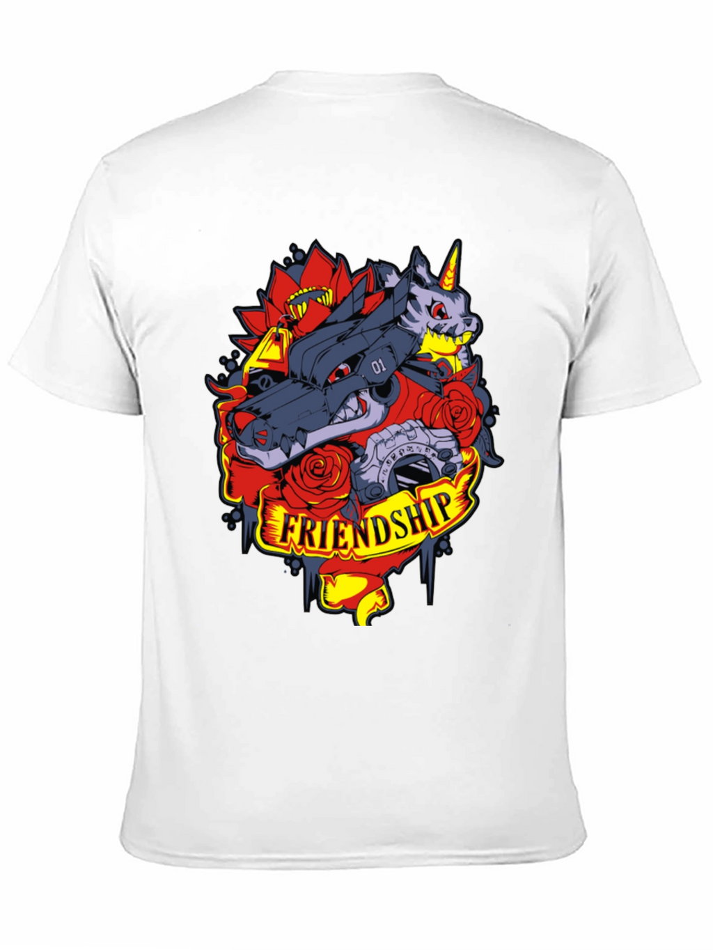 Friendship Wolf and Unicorn Graphic Tee