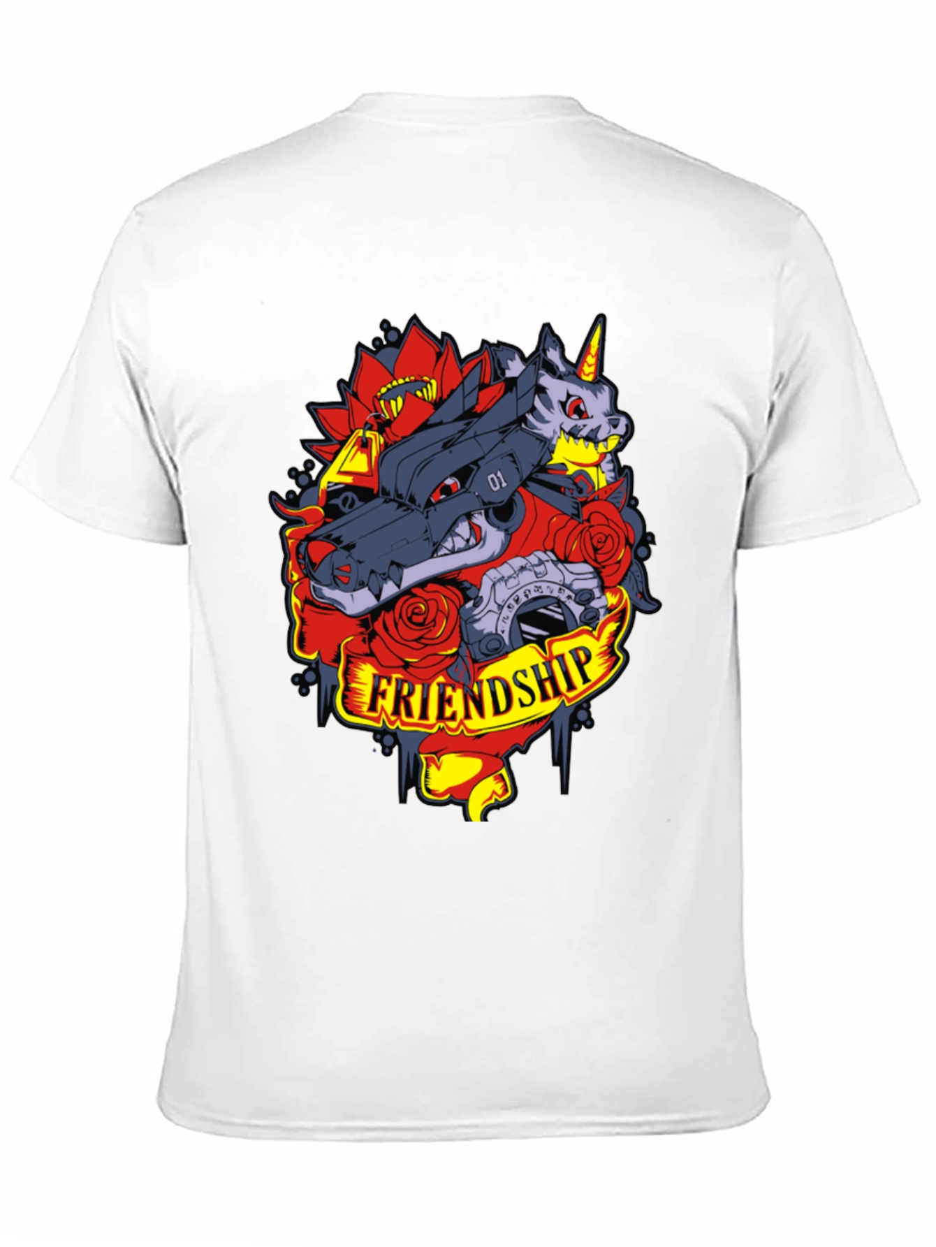 Friendship Wolf and Unicorn Graphic Tee