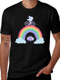 Astronaut Rainbow Ride Graphic T-Shirt