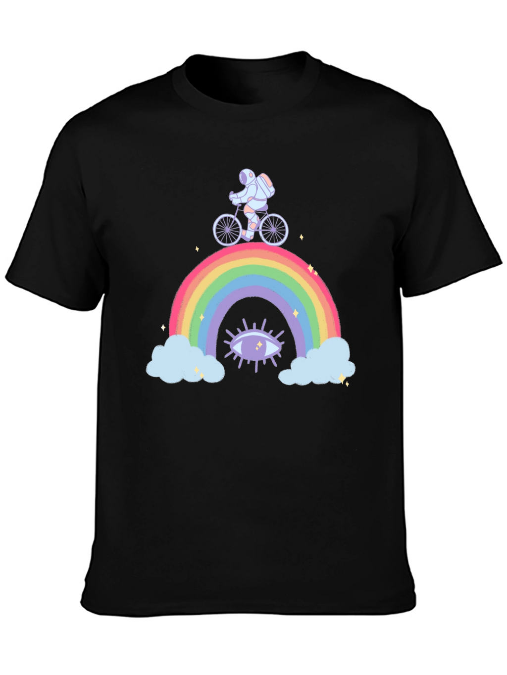 Astronaut Rainbow Ride Graphic T-Shirt