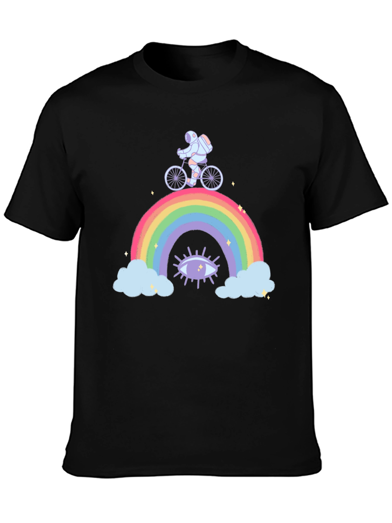 Astronaut Rainbow Ride Graphic T-Shirt
