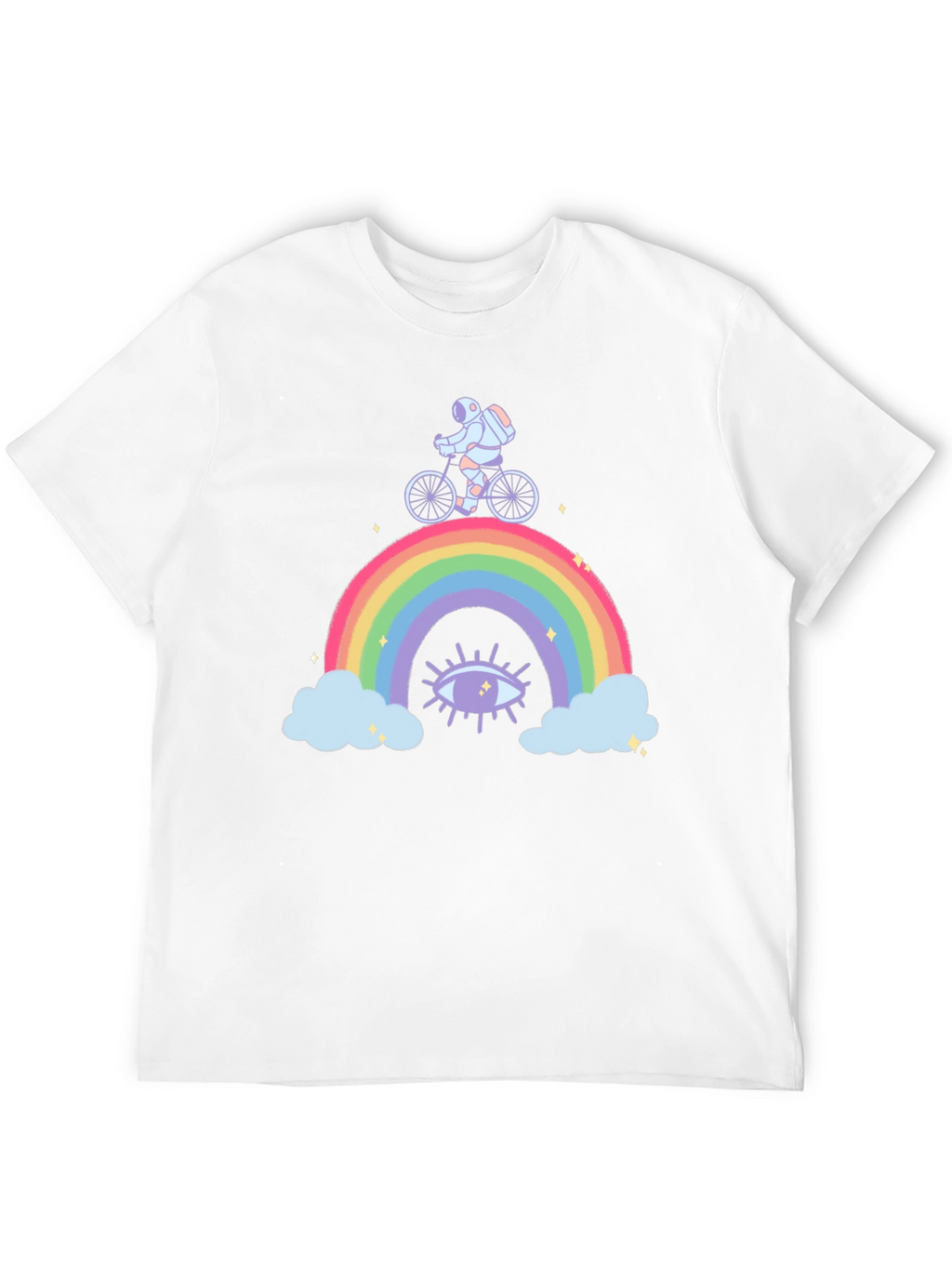 Astronaut Rainbow Ride Graphic T-Shirt