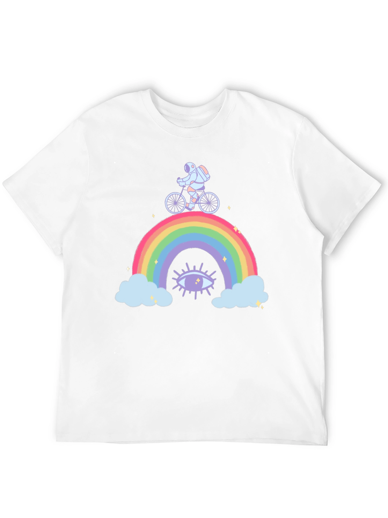 Astronaut Rainbow Ride Graphic T-Shirt