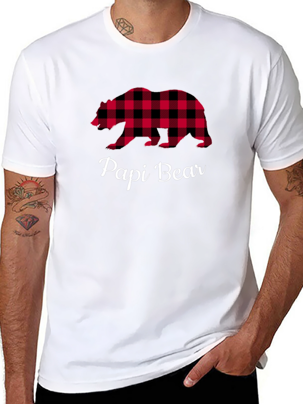 Papi Bear Plaid Graphic Tee