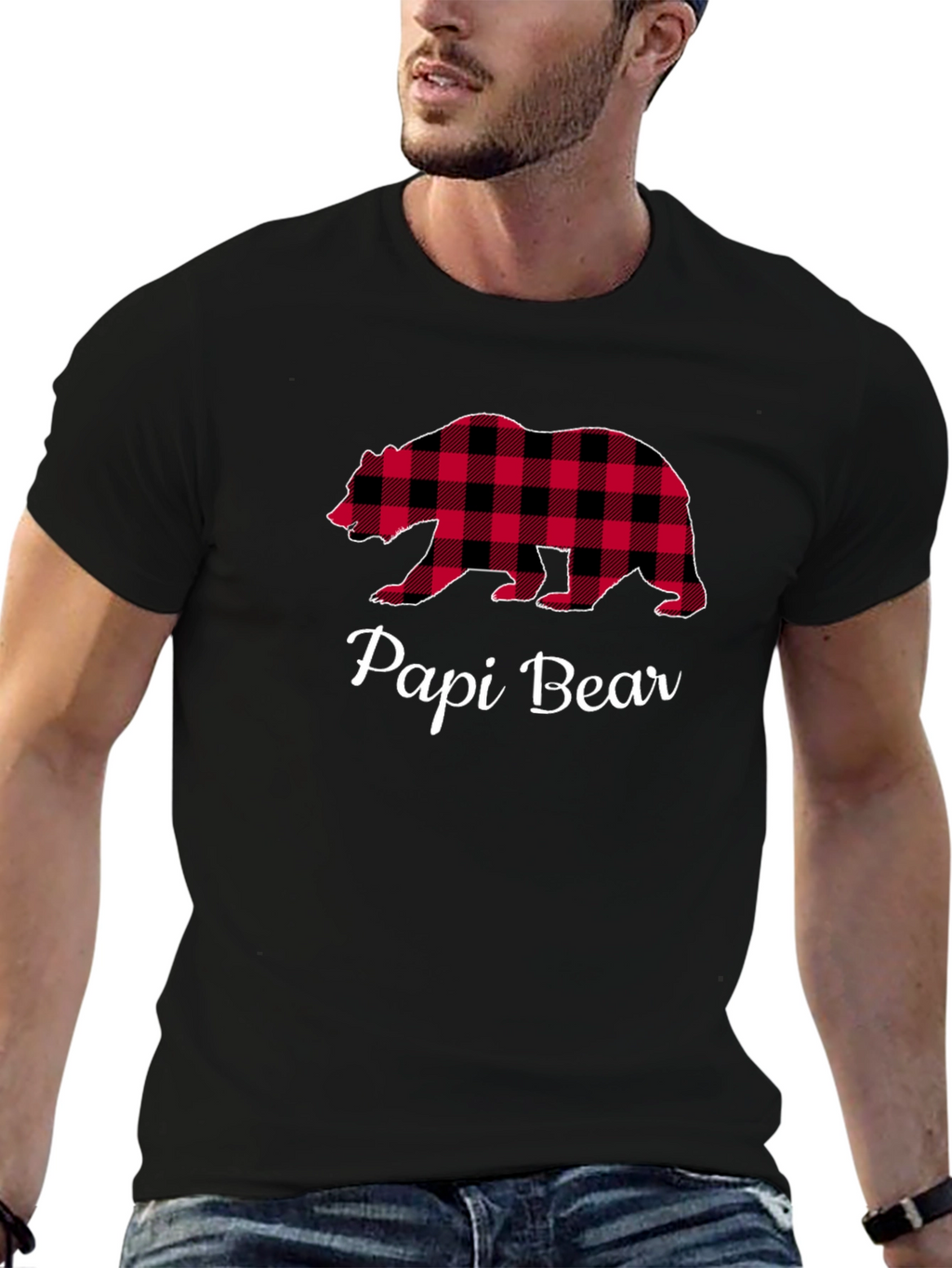 Papi Bear Plaid Graphic Tee