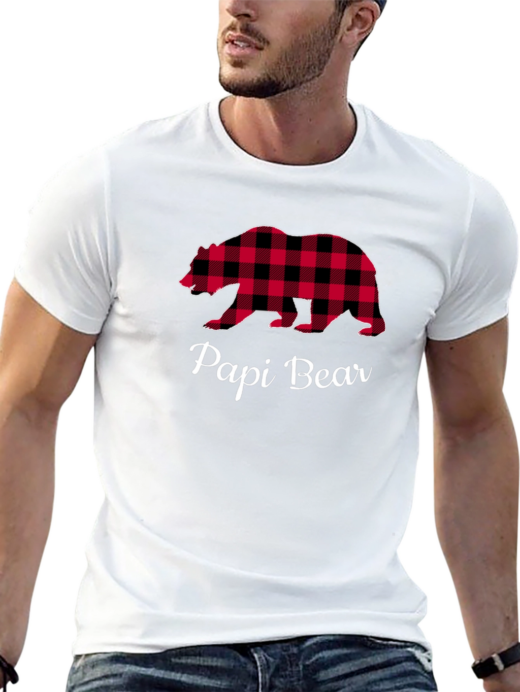 Papi Bear Plaid Graphic Tee