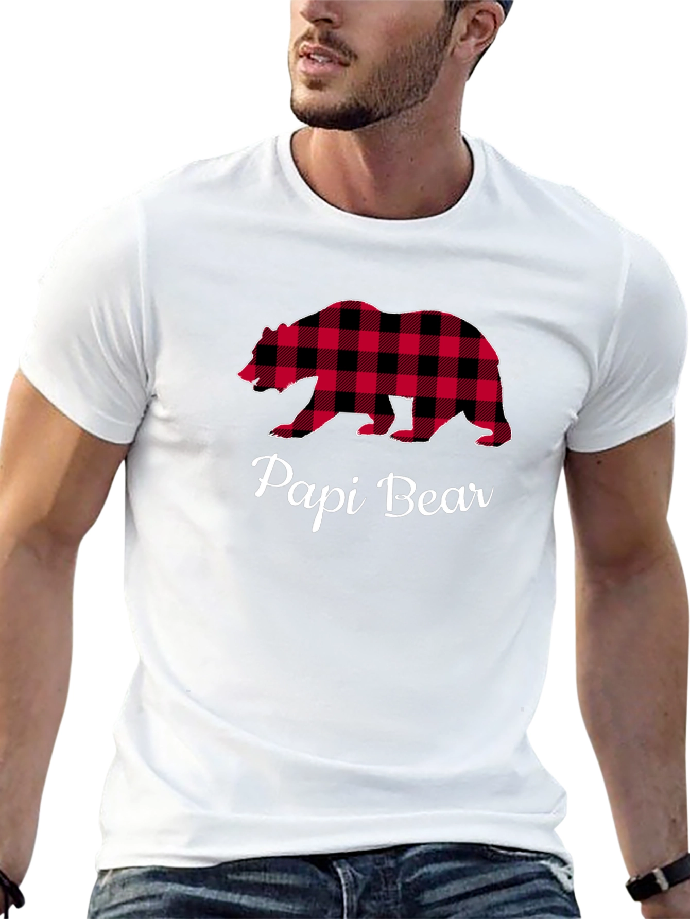 Papi Bear Plaid Graphic Tee